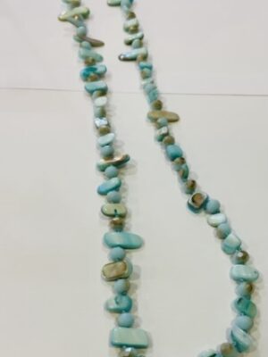 Blue, Purple, Or Grey Long Pebble Necklace