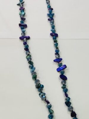 Blue, Purple, Or Grey Long Pebble Necklace