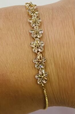 Gold Floral Diamante Bracelet