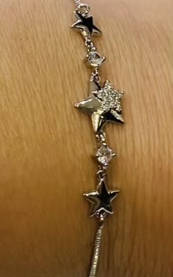 Silver Or Gold Diamante Stars Bracelet