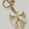 Gold Diamante Angel wings Key Ring/Bag Charm With Bow Detail