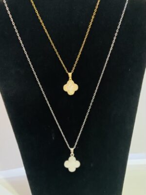Gold Or Silver Clover Pendant Necklace