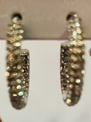 Silver Or Gold Diamante Hooped Earrings