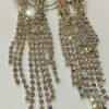 Long Silver Diamante Sparkle Cross Over Earrings