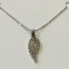 Silver Small Diamante Angel Wing Pendant Necklace