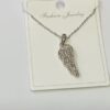 Slightly Larger Diamante Angel Wing Pendant Necklace