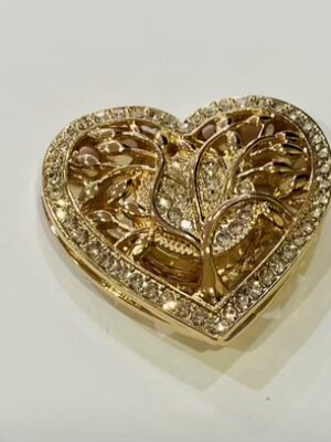 Gold Diamante Heart Magnetic Broach