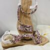 Pink Floral Diamante Embellished With Silver Sparkle Detail Sandal