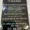 No Unsolicited Callers Metal Sign, 20cm