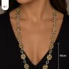Leopard Print Loop Chain Long Silver Necklace
