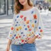 Poppy Print Fine Mesh Top