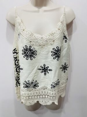 Cream, Floral Sequin Cami Vest Top
