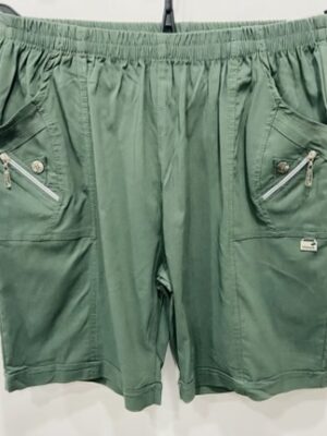 Khaki Cherry Berry Above The Knee Cotton Mix Shorts