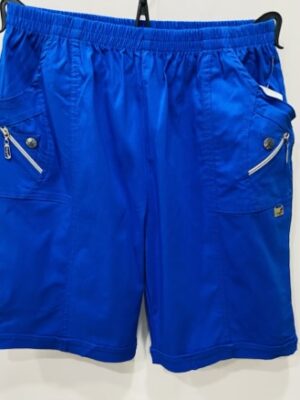 Royal Blue Cherry Berry Above The Knee Cotton Mix Shorts
