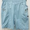 Pale Blue Cherry Berry Above The Knee Cotton Mix Shorts