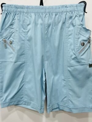 Pale Blue Cherry Berry Above The Knee Cotton Mix Shorts