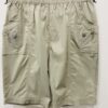 Beige Cherry Berry Above The Knee Cotton Mix Shorts