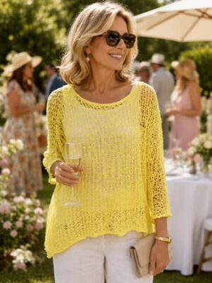Yellow Or White Popcorn Top With Separate Under Vest