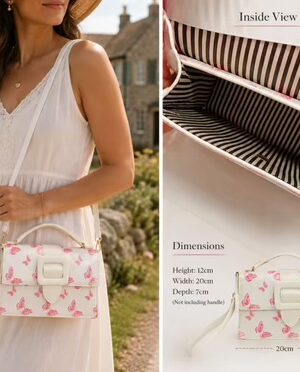 Pink, Beige, Or White Small Butterfly Bag