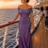 Pink Shimmer/Blue Two Tone Evening gown
