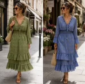 Blue, Or Green, Sequin Boho Dress