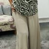 Wide Leg Palazzo Elasticated Waist Belted Trousers Various Colours