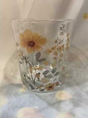 Orange Floral Candle Holder