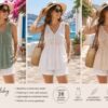 Italian Lace Swiss Dot Peplum Vest In White, Beige, Khaki, And Taupe