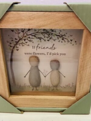Wooden Pebble Friends And Family Plaque, 12cm "IF FRIENDS WERE"