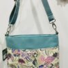 Cream/Pale Blue/Pink Floral Mix Jacobean Messenger Bag