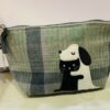Dog And Cat Hugging Tweed Make Up Bag