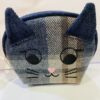 Navy Tweed Cat Coin Purse
