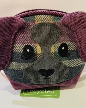 Tweed Purple Dog Coin Purse