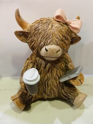 Coffeeholic Highland Cow Ornament