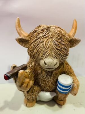 Highland Cow On The Toilet With A brew