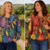 Purple Or Rust Giraffe Print Blouse