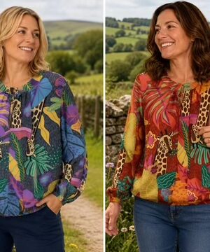 Purple Or Rust Giraffe Print Blouse
