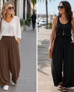 Chocolate Brown Or Black Plus Size Palazzo Trousers