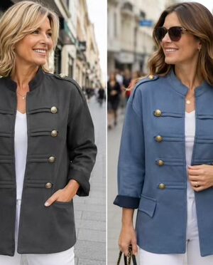 Black Or Blue Military Style Open Lightweight Jacket