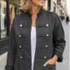 Black Or Blue Military Style Open Lightweight Jacket