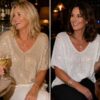 White Or Beige Sequin Sparkle Knitted V Neck Cotton Blend Top