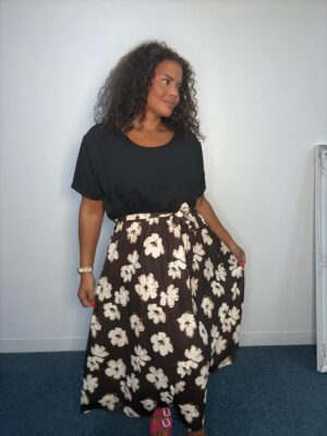 Plus Size Black Or Brown Floral Dress