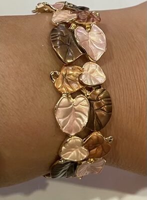 Mixed Brown Leaves Elasticated Bracelet