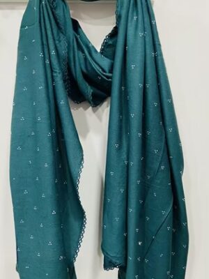 Dark Or Light Green Diamante Spot Sparkle Lightweight Scarf