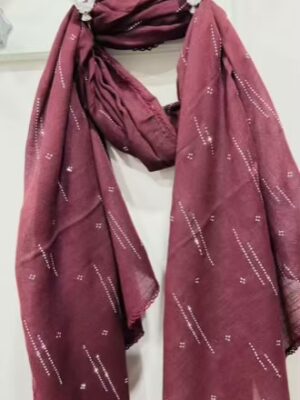 Wine, Grey, Or Black Diamante Strip Detail Lightweight scarf