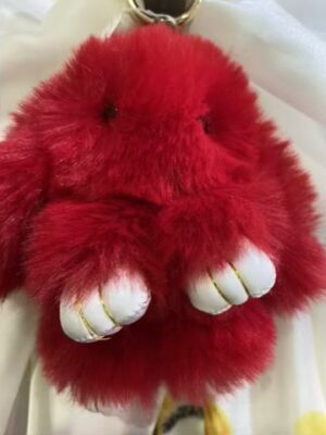 Miniature Cute Furry Rabbit Key Ring/Bag Charm In Various Colours