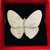 Cream/Silver Diamante Butterfly Magnetic Broach/Scarf Fastener