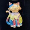 Multi Coloured Winking Cat Magnetic Broach/Scarf Fastener