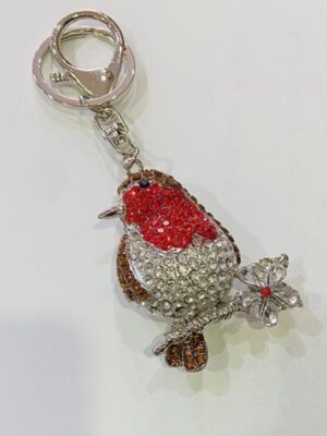 Diamante Robin Key Ring/Bag Charm
