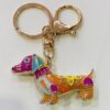 Multi Coloured Sausage Dog Key Ring/Bag Charm